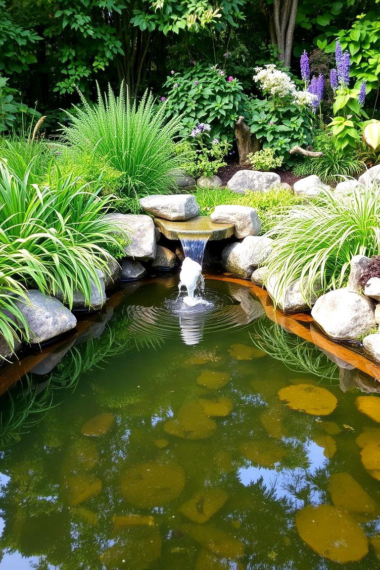 Water Feature Garden - 24 Small Walled Garden Ideas