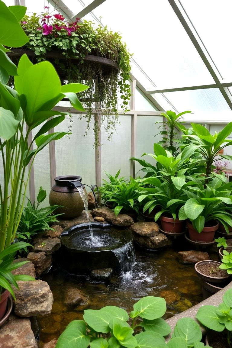 Water Feature Greenhouse - 24 Corner Greenhouse Ideas