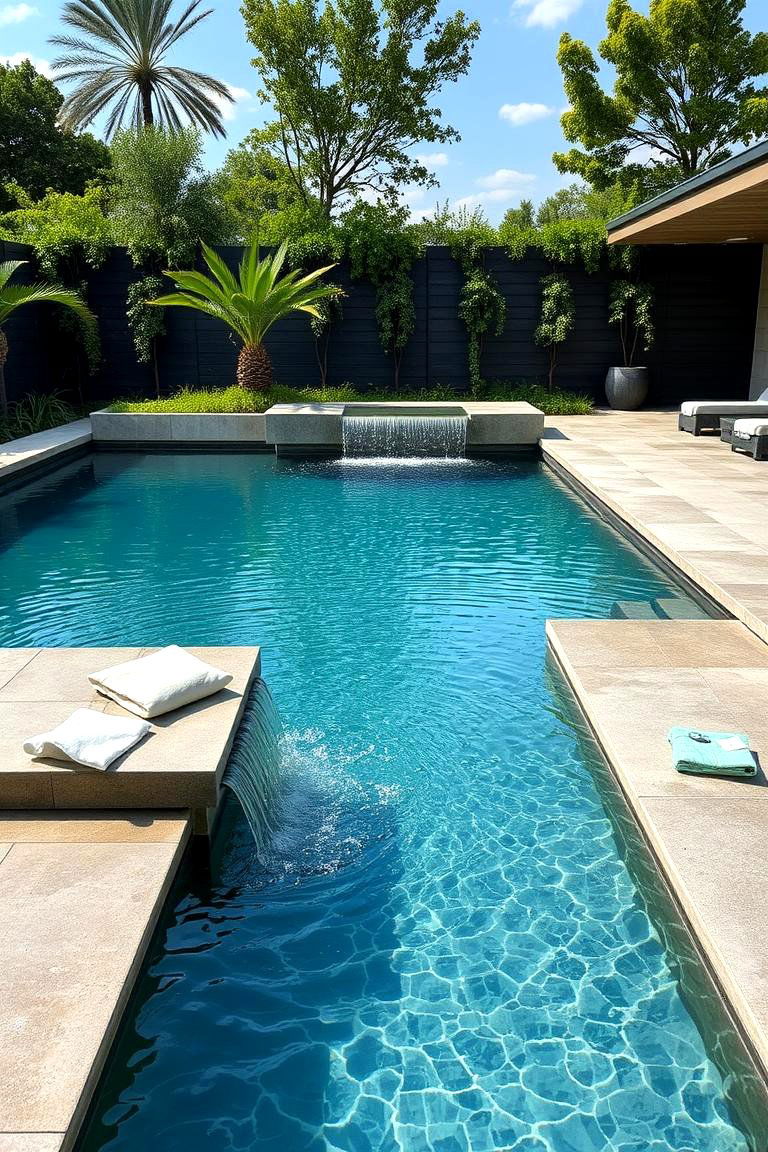 Water Feature Integration - 24 Concrete Pool Deck Ideas