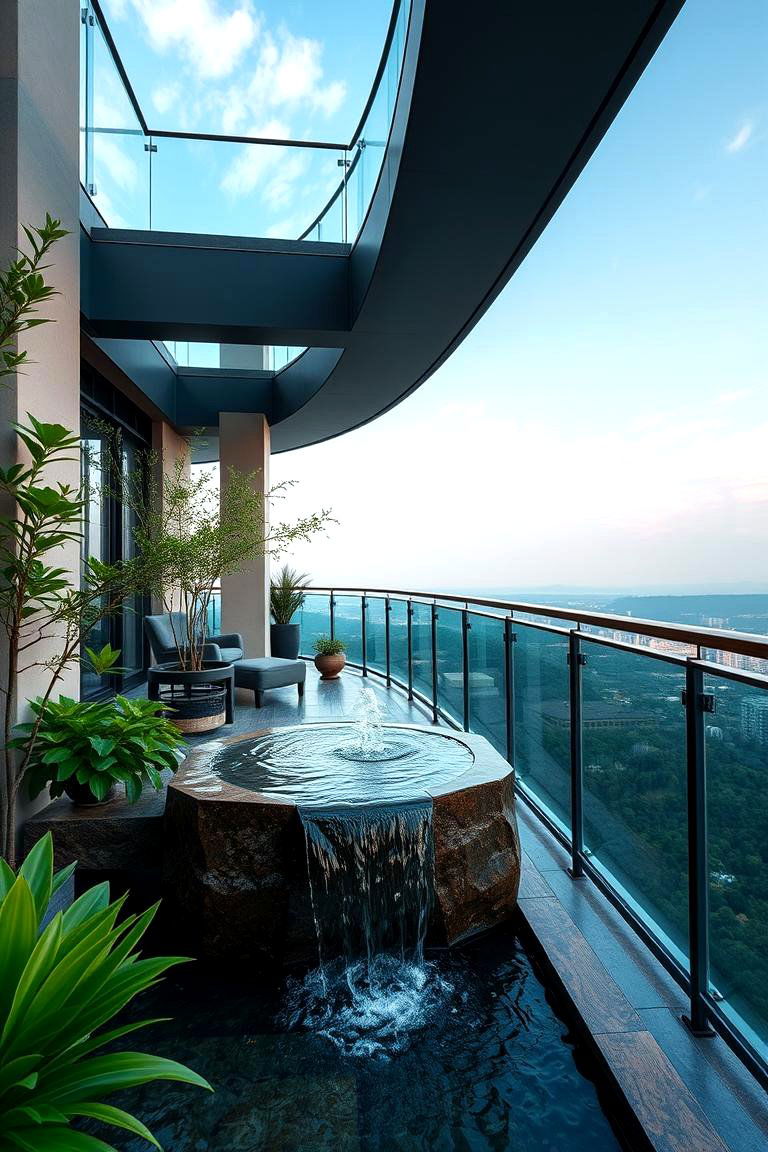 Water Feature Integration - 24 Cantilever Balcony Ideas