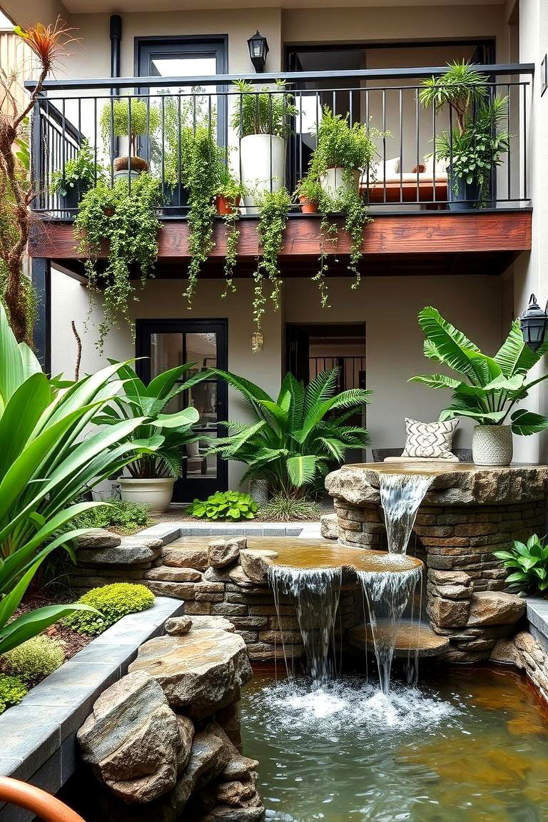 Water Feature Oasis - 24 Second Story Balcony Ideas