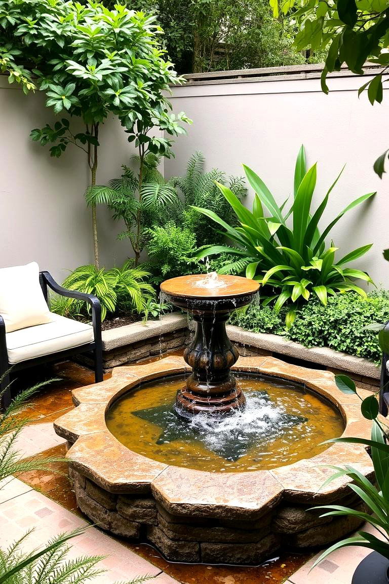 Water Feature Serenity - 24 Corner Patio Ideas