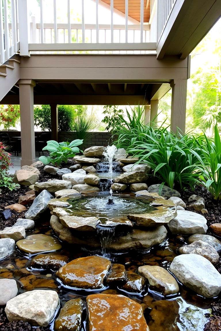 Water Feature Wonder - 24 Under Deck Landscaping Ideas
