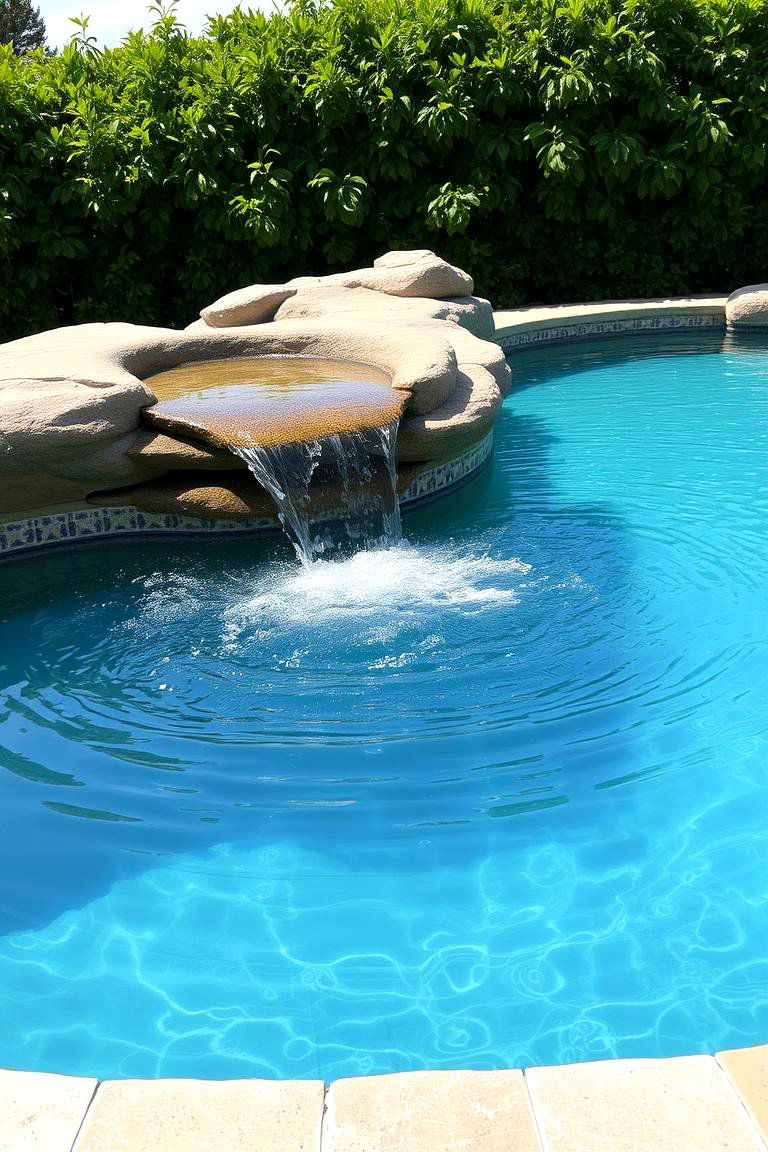Water Features for Added Sensory Delight - 24 Semi Inground Pool Ideas