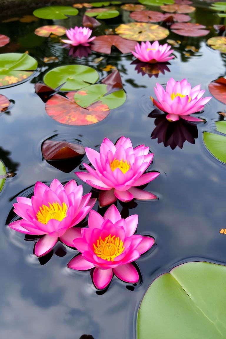 Water Lily Reflecting Pool - 24 Small Garden Reflecting Pool Ideas