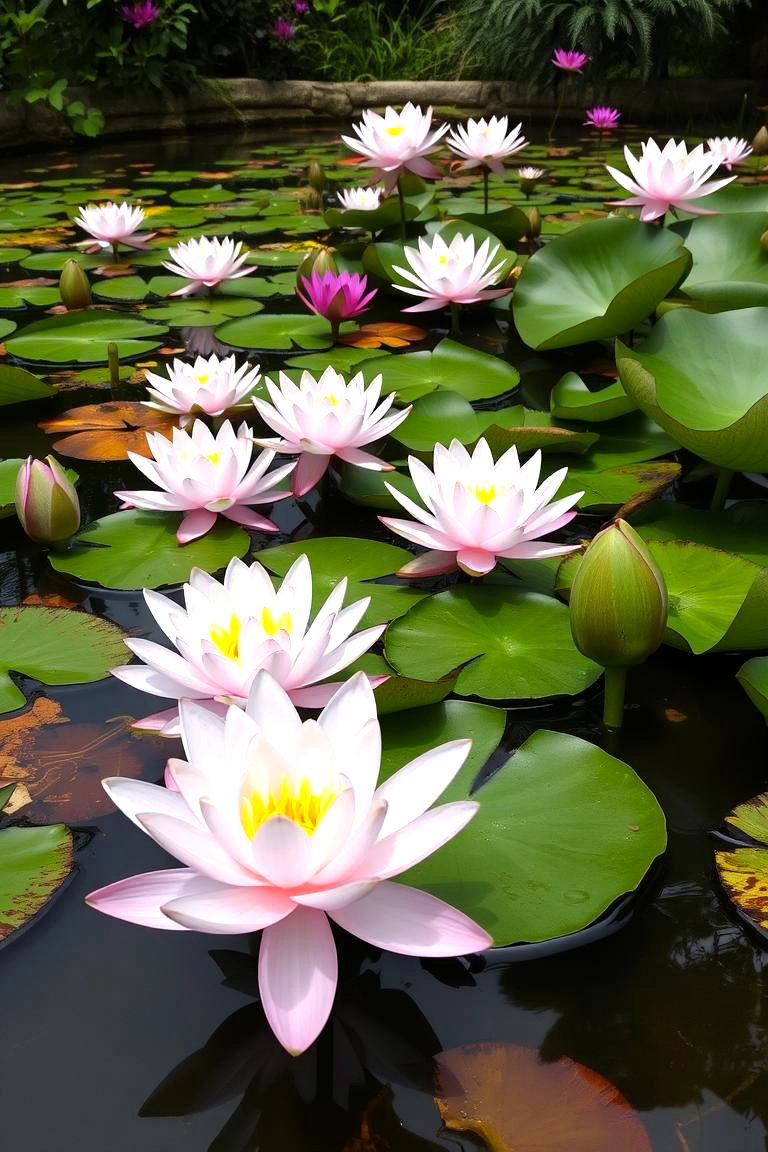 Water Lily and Lotus Paradise Pond - 24 Pond Landscaping Ideas