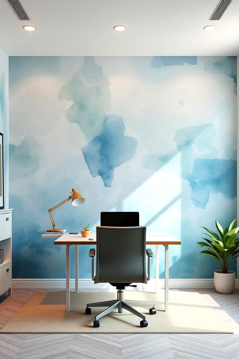 Watercolor Effect Wallpaper - 24 Office Wallpaper Ideas