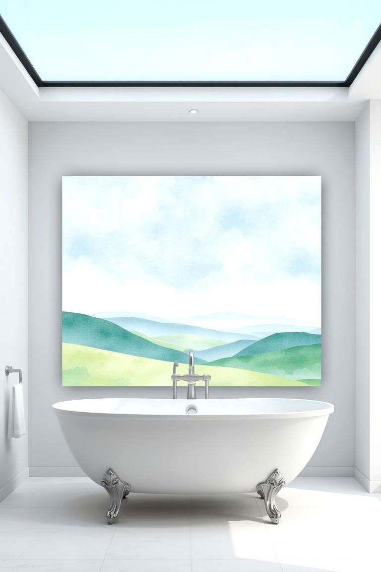 Watercolor Prints for Soft Elegance - 24 Bathroom Art Ideas