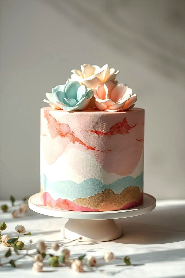 Watercolor Whimsy - 24 Small Wedding Cake Ideas