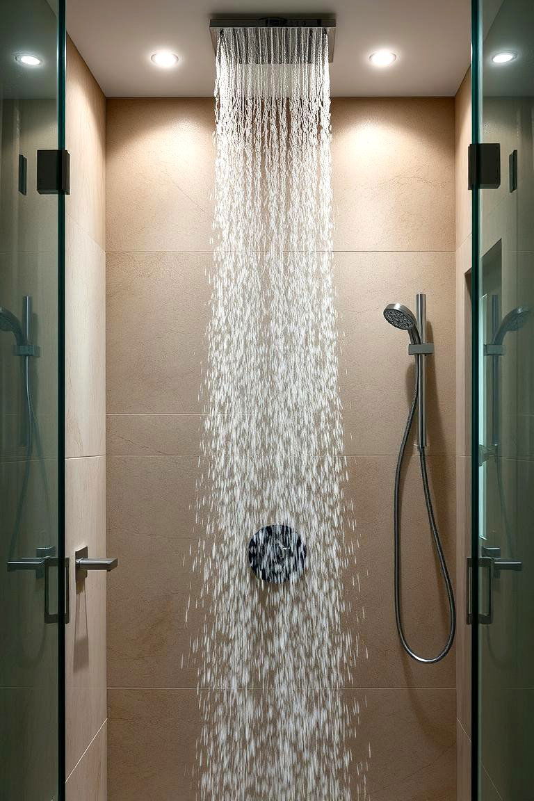 Waterfall Design Shower - 24 Luxury Shower Ideas