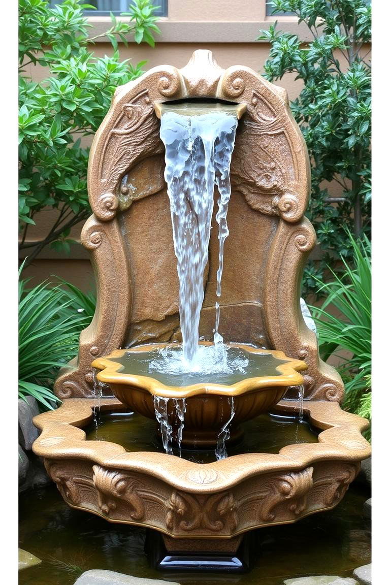 Waterfall Fountain - 24 Backyard Waterfall Ideas