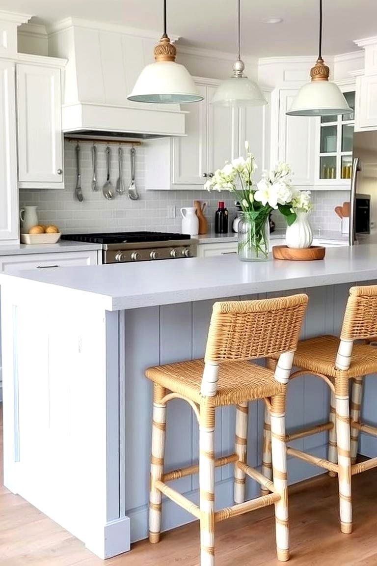 Waterfall Island with Pop Up Outlets - 24 Waterfall Kitchen Island Ideas
