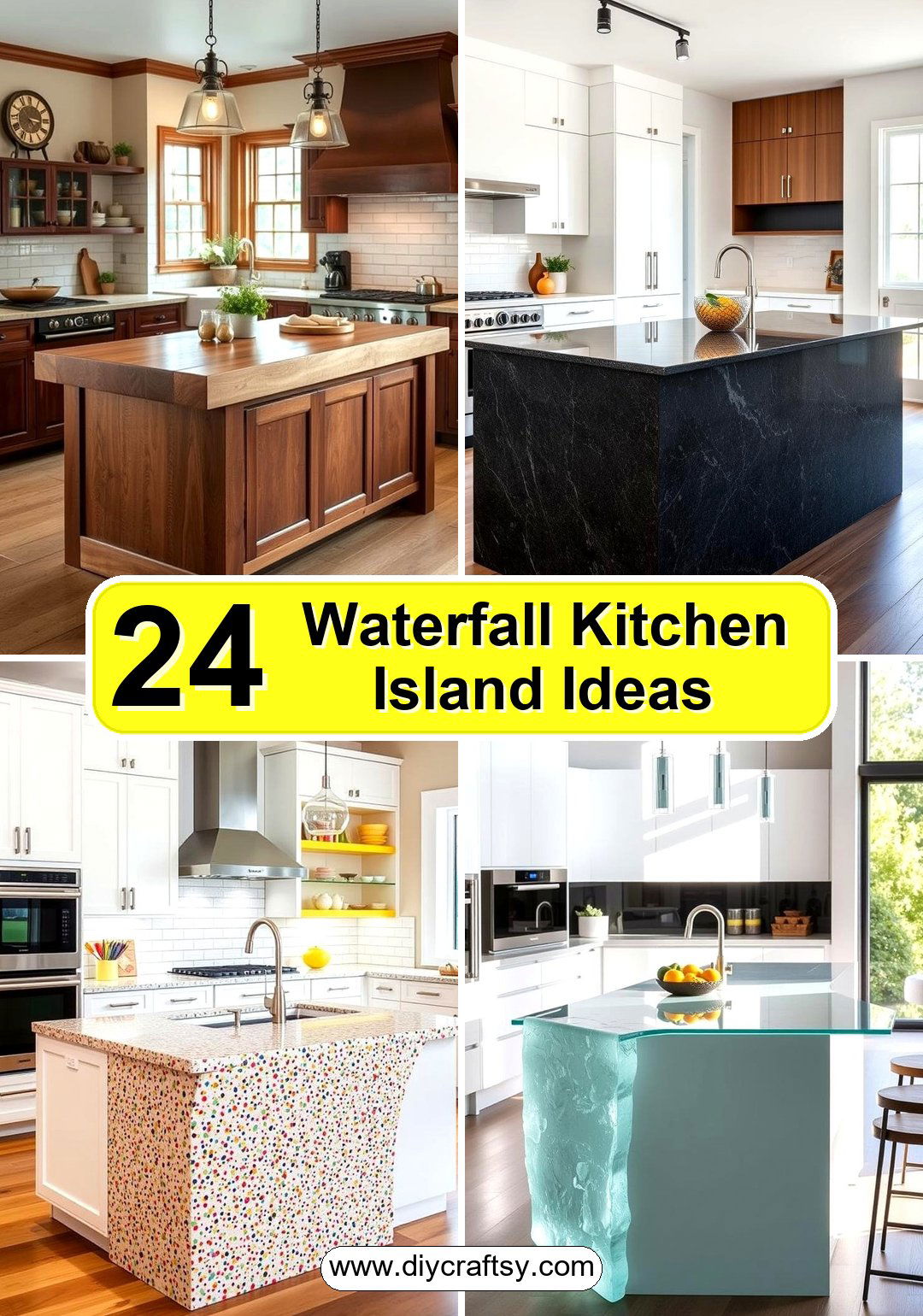 Waterfall Kitchen Island Ideas