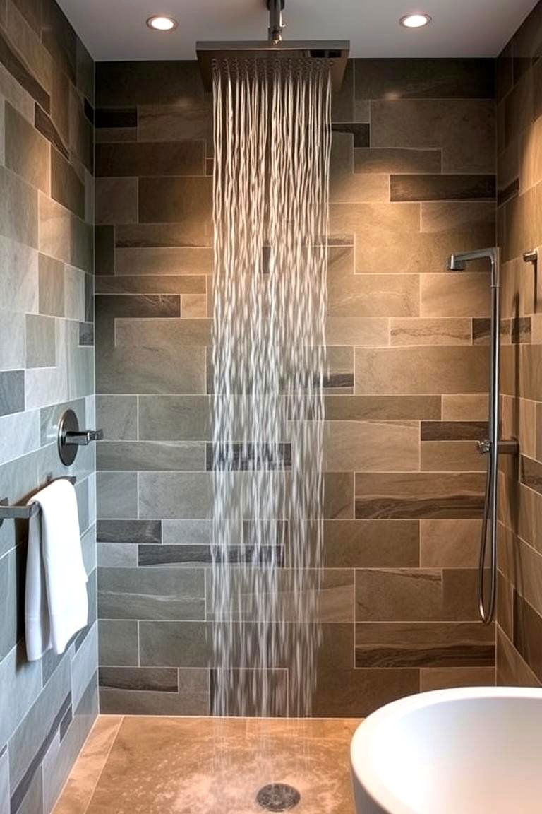Waterfall Shower Experience - 24 Natural Bathroom Ideas