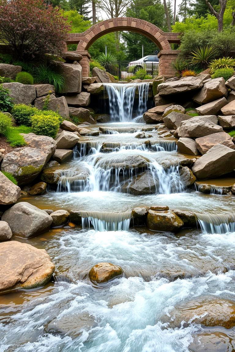 Waterfall and Bridge Garden - 24 Japanese Garden Ideas