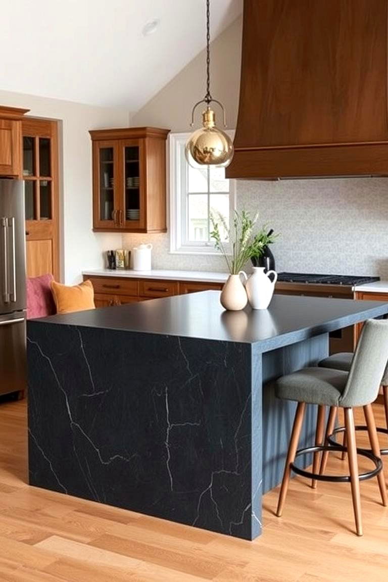 Waterfall with Hidden Drawers - 24 Waterfall Kitchen Island Ideas