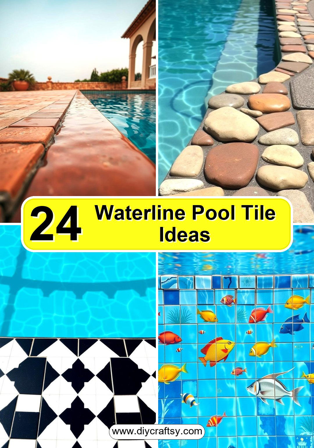 Waterline Pool Tile Ideas