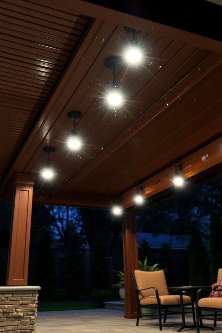Waterproof LED Fixtures - 24 Covered Patio Lighting Ideas
