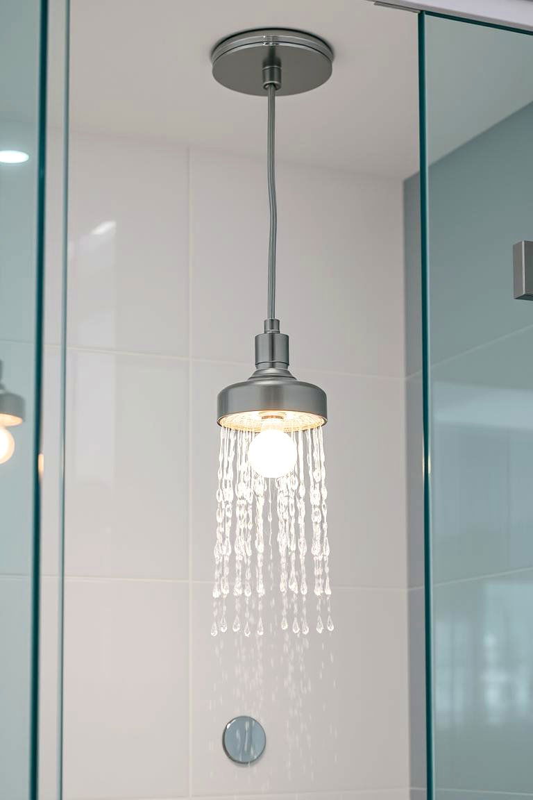 Waterproof Pendant Shower Lights - 24 Shower Lighting Ideas