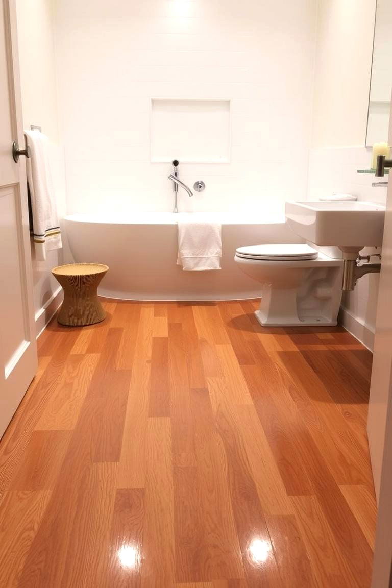 Waterproof Sealed Wood Flooring - 24 Ideas for Wood Floors in Bathrooms