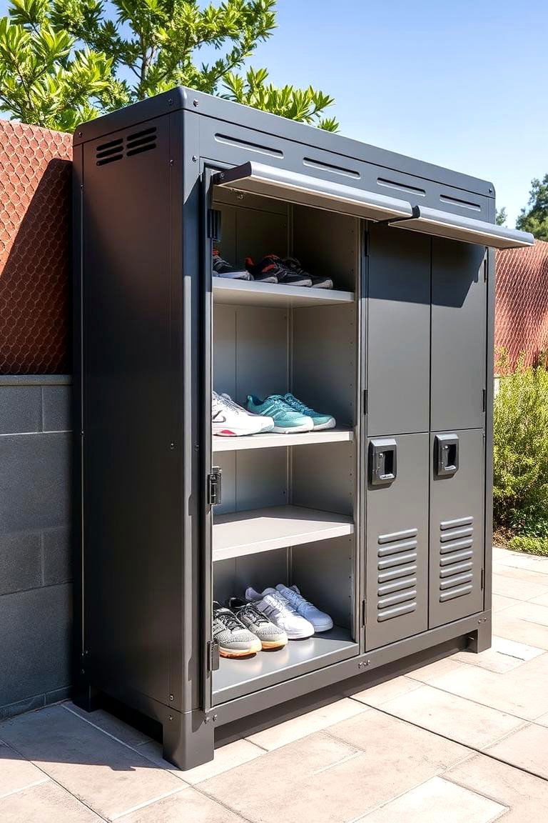 Waterproof Shoe Locker - 24 Outdoor Shoe Storage Ideas