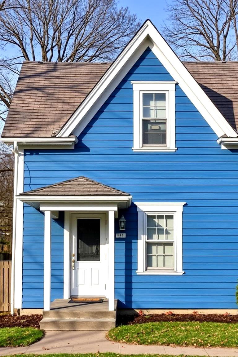 Weather Resistance Strength - 24 Blue House Siding With White Trim