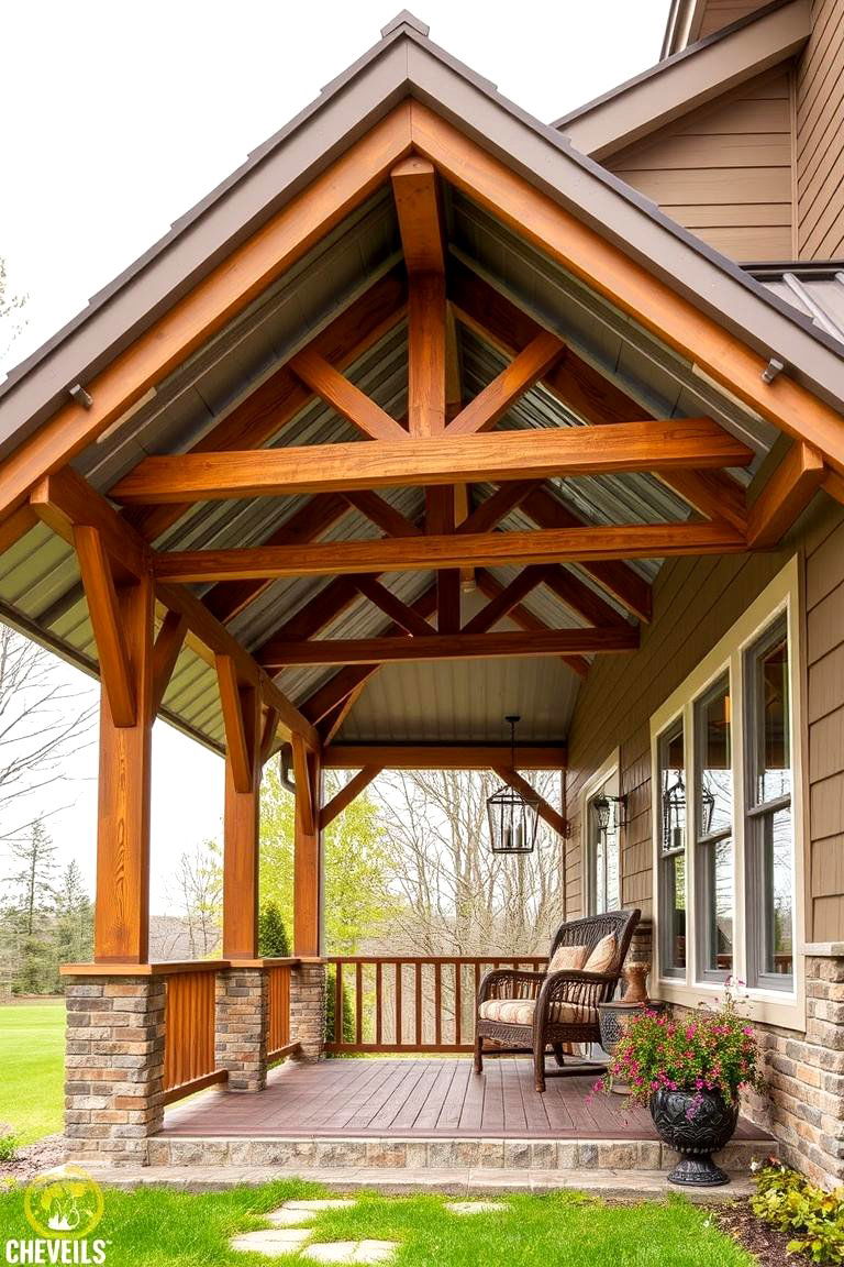 Weather Resistant Durability - 24 Metal Roof Porch Design Ideas