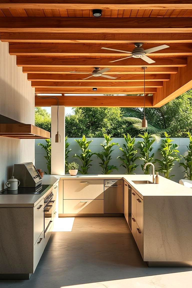 Weather Resistant Outdoor Microcement Kitchens - 24 Microcement Kitchen Ideas