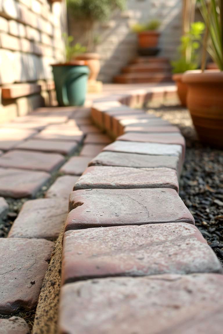 Weathered Brick Edging - 24 Brick Edging Ideas