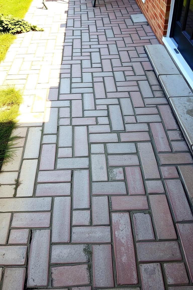 Weathered Brick Herringbone Patio - 24 herringbone brick patio designs