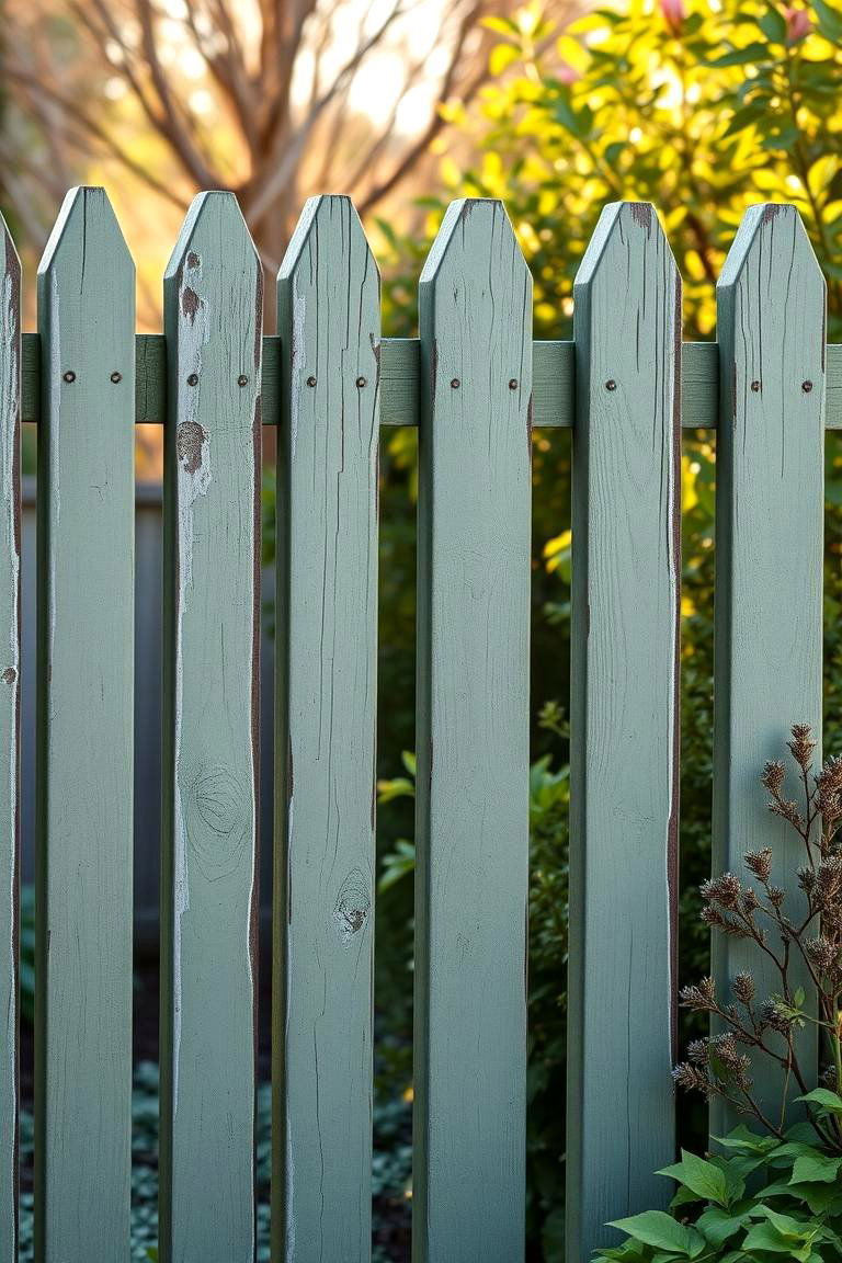 Weathered Look Charm - 24 Sage Green Garden Fence Ideas