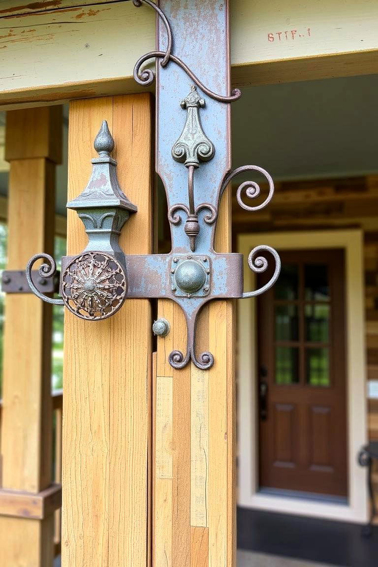 Weathered Metal Accents - 24 Rustic Porch Ideas