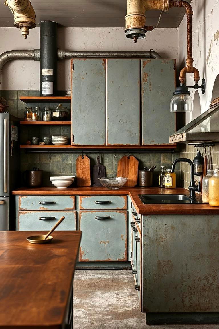 Weathered Metal Finishes - 24 Dirty Kitchen Ideas