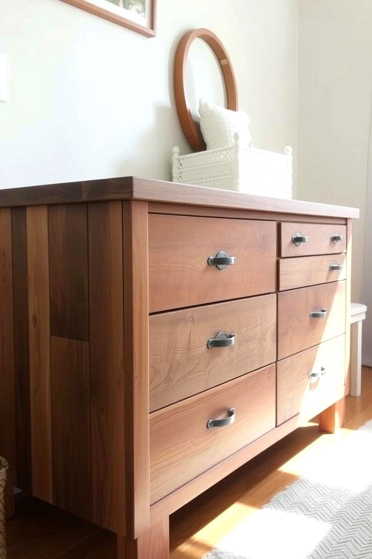 Weathered Wood Dresser - 24 Rustic Nursery Ideas