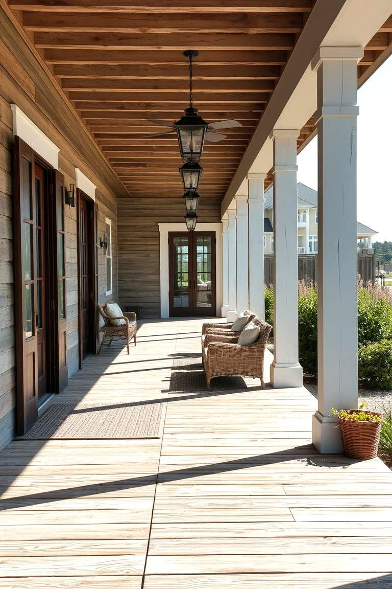 Weathered Wood Look Porch - 24 Small Cape Cod Front Porch Ideas