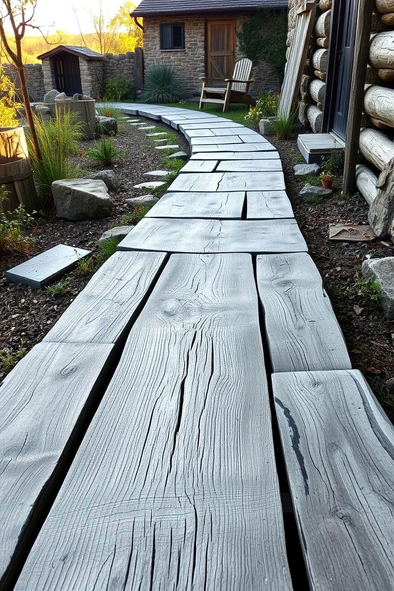 Weathered Wood Walkway - 24 Wooden Walkway Ideas