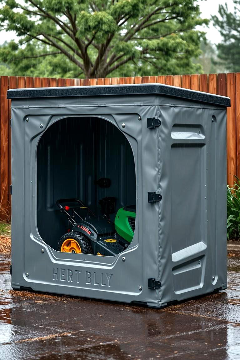 Weatherproof Storage Box - 24 Lawn Mower Storage Ideas