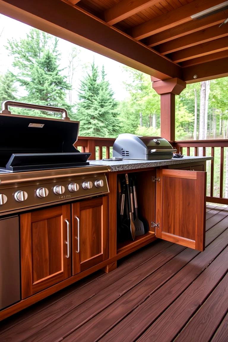 Weatherproof Storage Solutions - 24 Outdoor Kitchen on Deck
