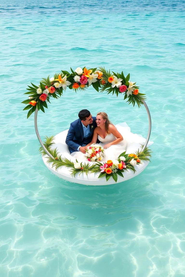 Wedding Float for the Couple - 24 Beach Wedding Ideas