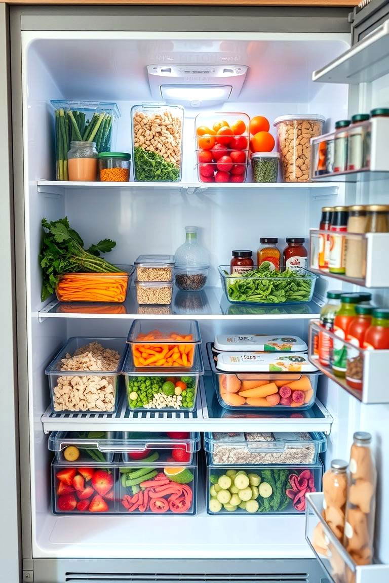 Weekly Meal Prep Zones - 24 Fridge Organization Ideas