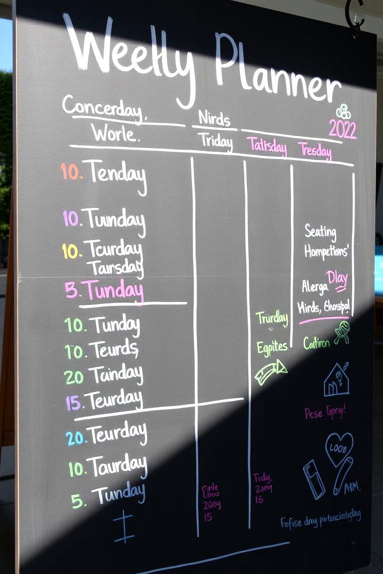 Weekly Schedule and Planner - 24 Chalkboard Ideas