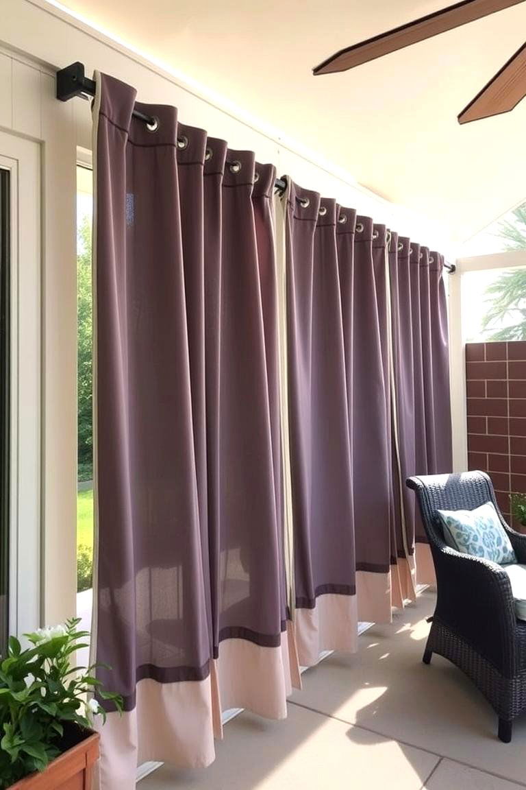 Weighted Bottom Outdoor Curtains - 24 Patio Curtain Ideas