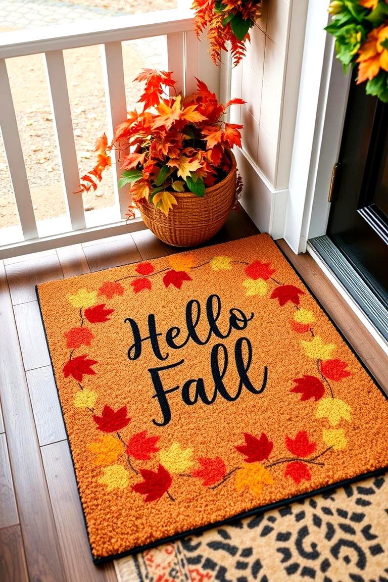 Welcoming Doormat - 24 Fall Porch Decor Ideas