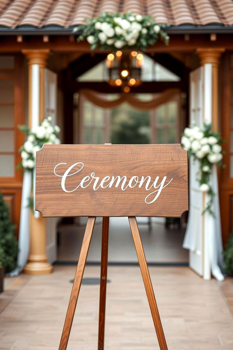 Welcoming to the Ceremony Ceremony Entrance Sign - 24 Wedding Sign Ideas