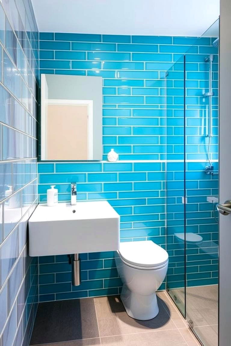 Wet Room with Vibrant Color Accents - 24 Wet Room Ideas