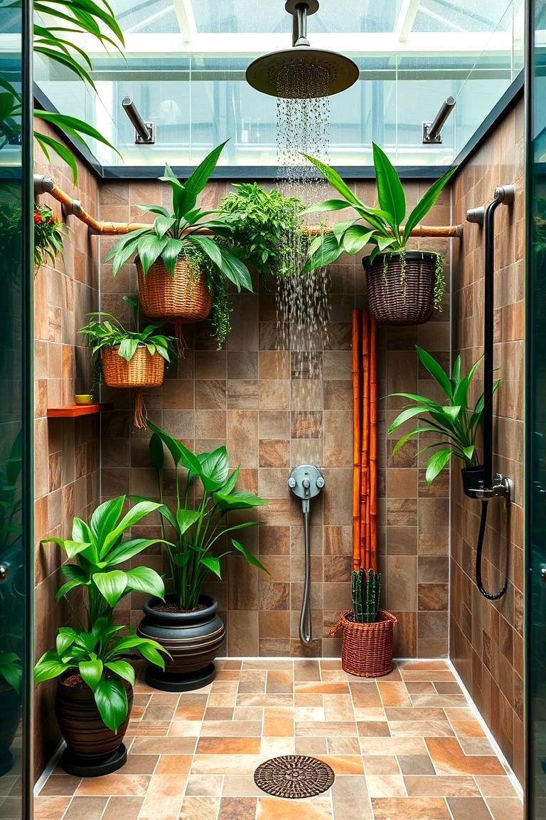 Wet Room with a Tropical Theme - 24 Wet Room Ideas