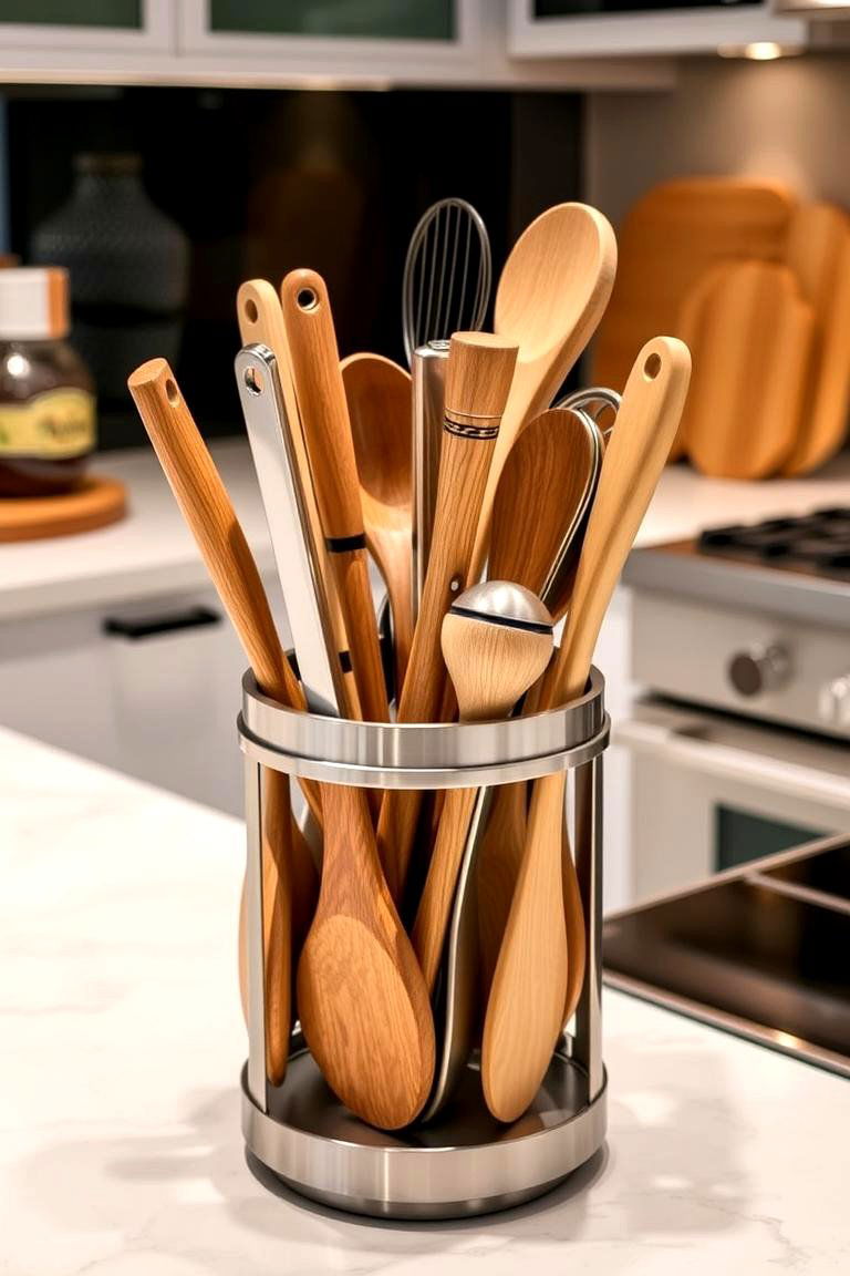What About a Rotating Utensil Holder - 24 Kitchen Counter Decor Ideas