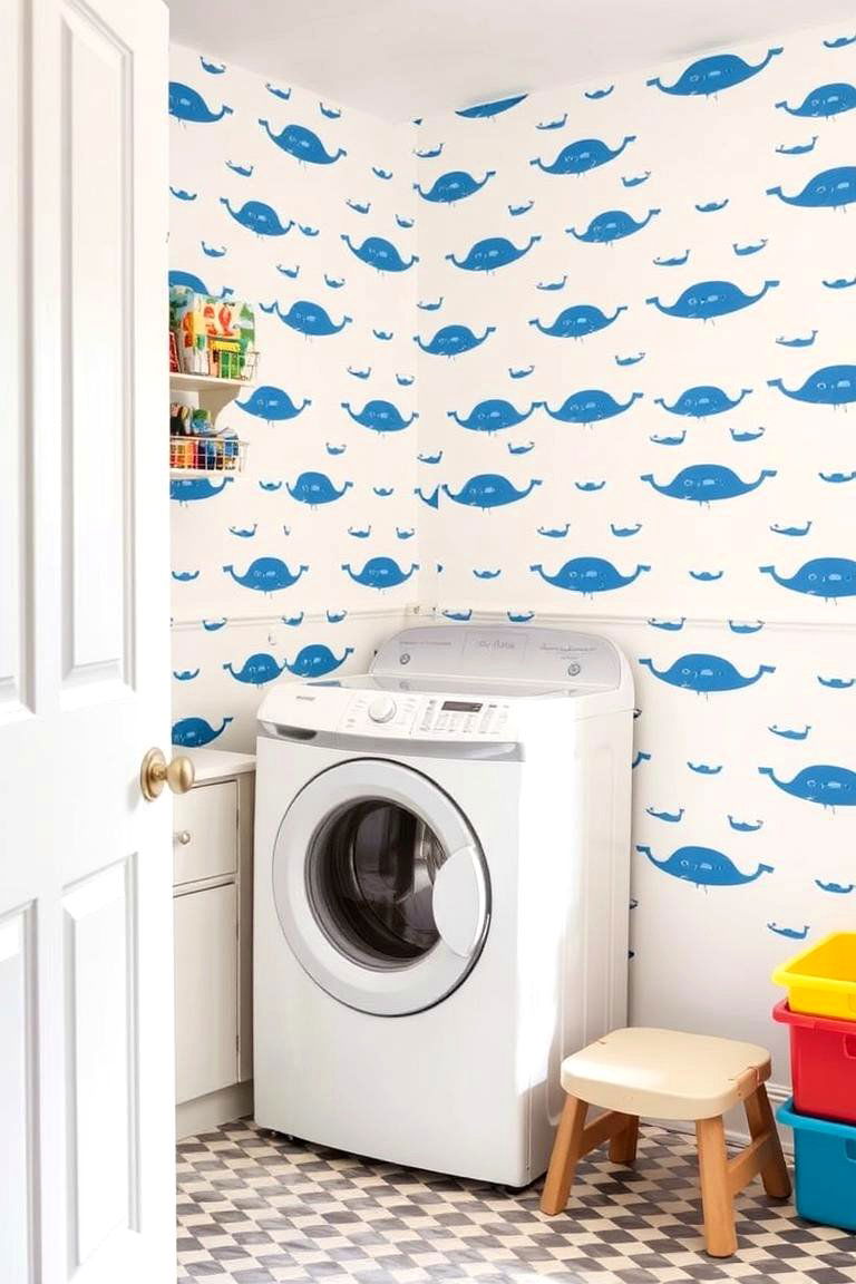 Whimsical Animal Motifs - 24 Laundry Room Wallpaper Ideas