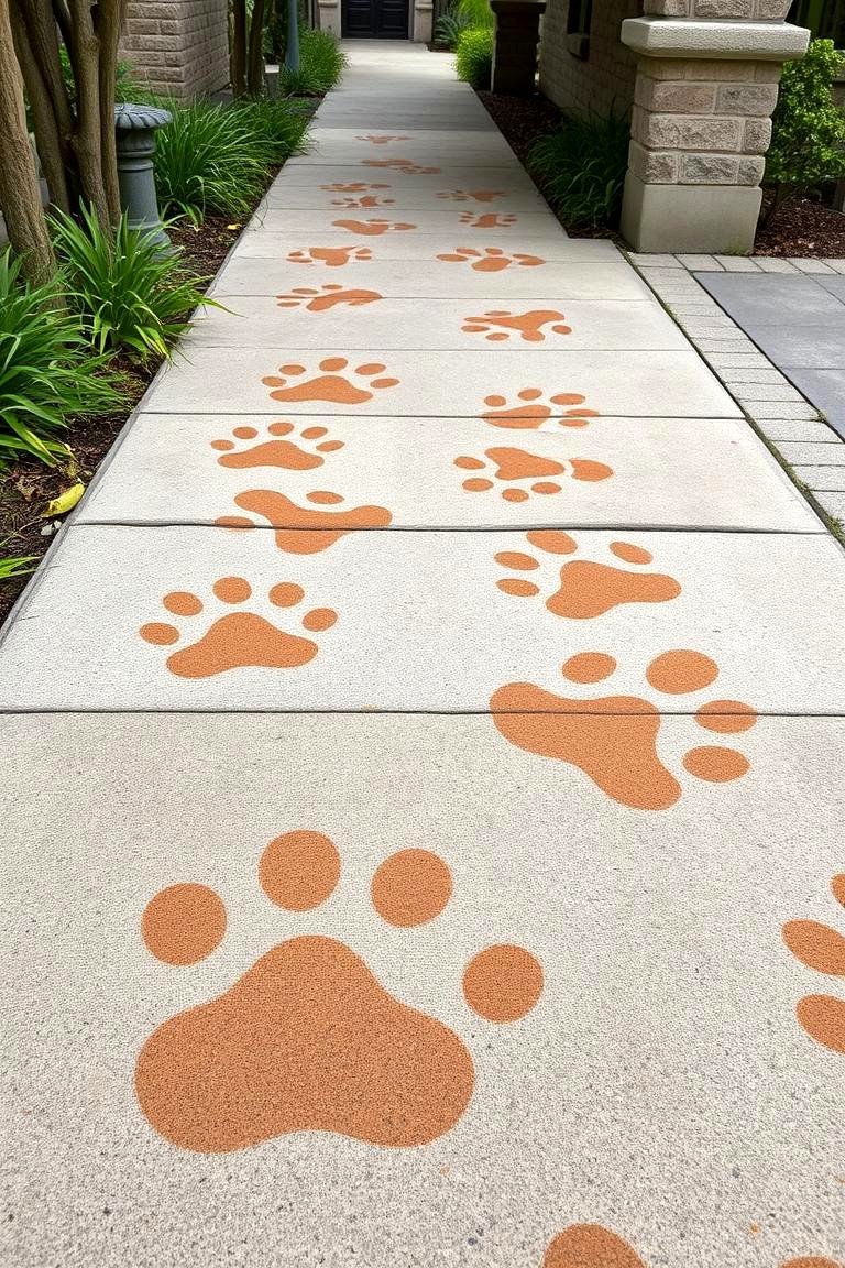 Whimsical Animal Prints - 24 Concrete Walkway Painting Ideas