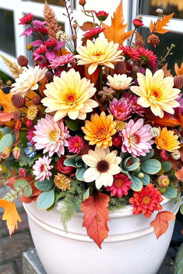 Whimsical Autumnal Delight - 24 Fall Flower Box Ideas